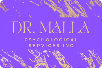 Dr. Malla logo on purple background
